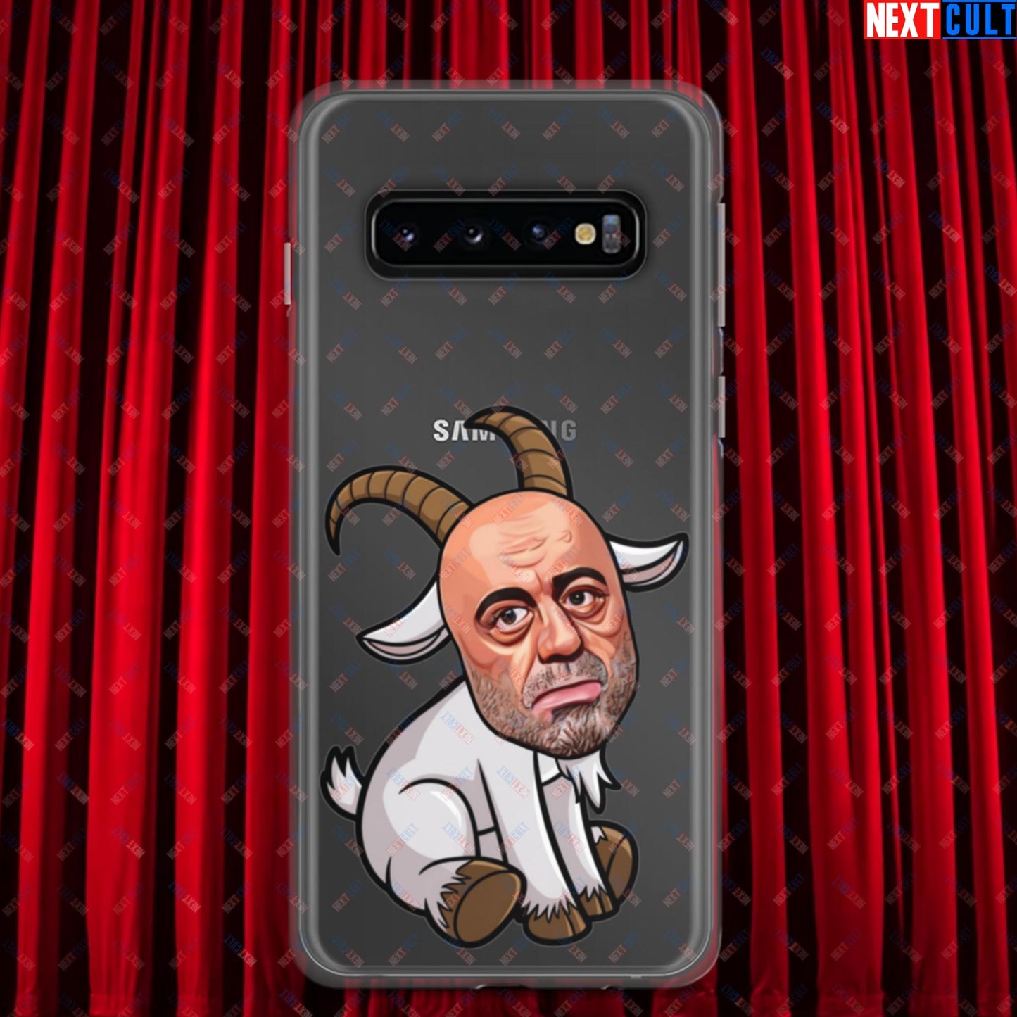 Joe Rogan G.O.A.T. Greatest of All Time Funny Podcast Stand-up Comedy Clear Case for Samsung Samsung Galaxy S10 Mobile Phone Cases G.O.A.T. Joe Rogan Podcasts Stand-up Comedy Next Cult Brand