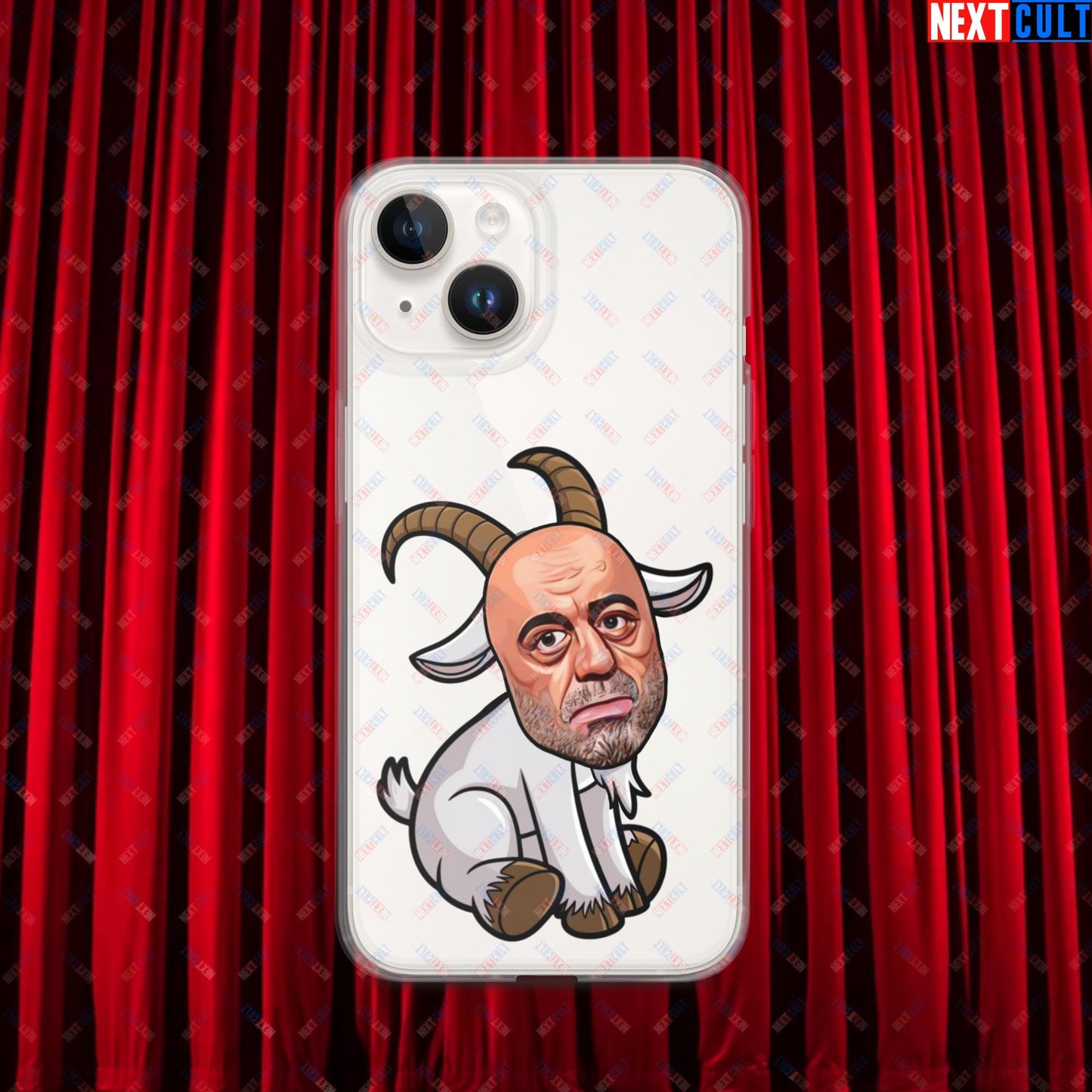 Joe Rogan G.O.A.T. Greatest of All Time Funny Podcast Stand-up Comedy Clear Case for iPhone iPhone 14 Mobile Phone Cases G.O.A.T. Joe Rogan Podcasts Stand-up Comedy Next Cult Brand