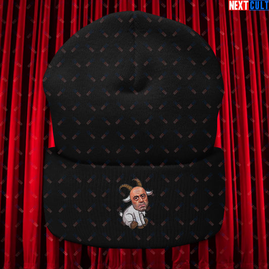 Joe Rogan G.O.A.T. Greatest of All Time Funny Podcast Stand-up Comedy Cuffed Beanie Black Hats G.O.A.T. Joe Rogan Podcasts Stand-up Comedy Next Cult Brand