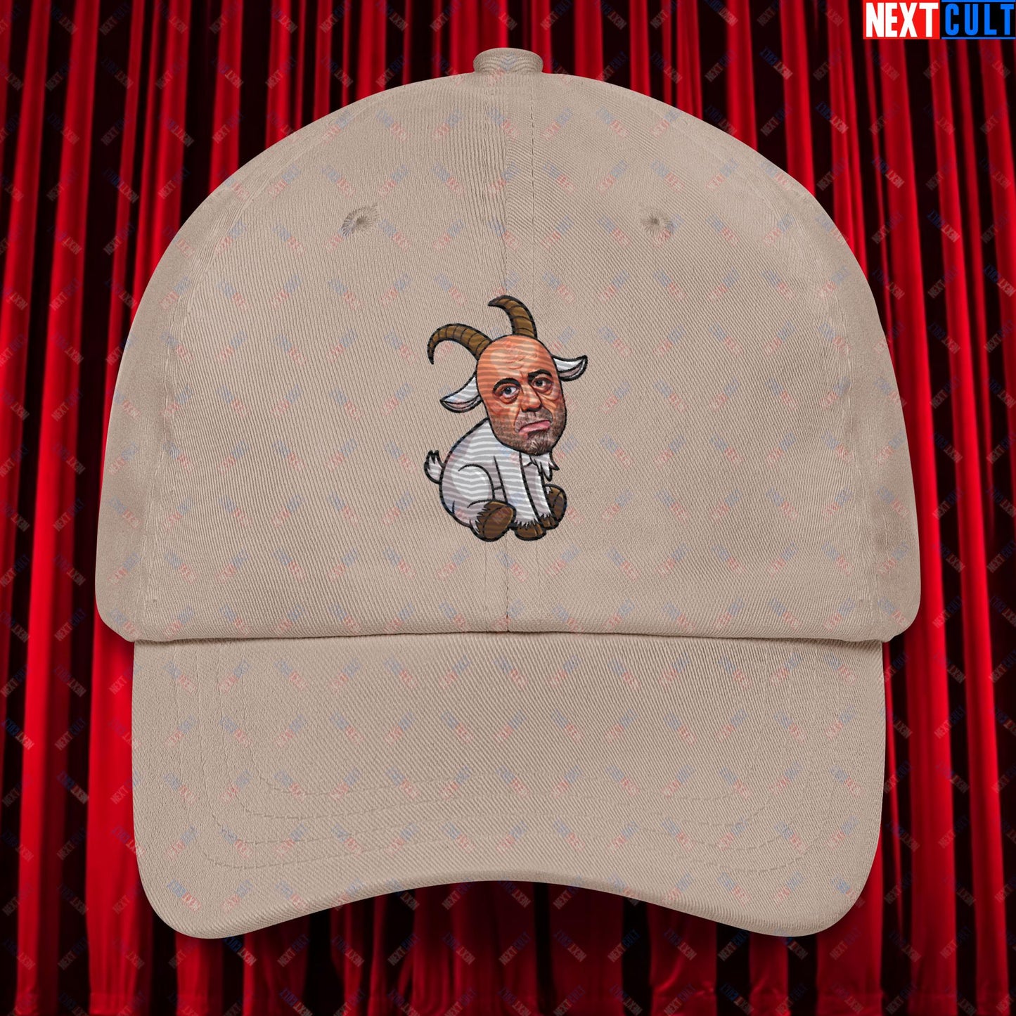Joe Rogan G.O.A.T. Greatest of All Time Funny Podcast Stand-up Comedy Dad hat Stone Hats G.O.A.T. Joe Rogan Podcasts Stand-up Comedy Next Cult Brand