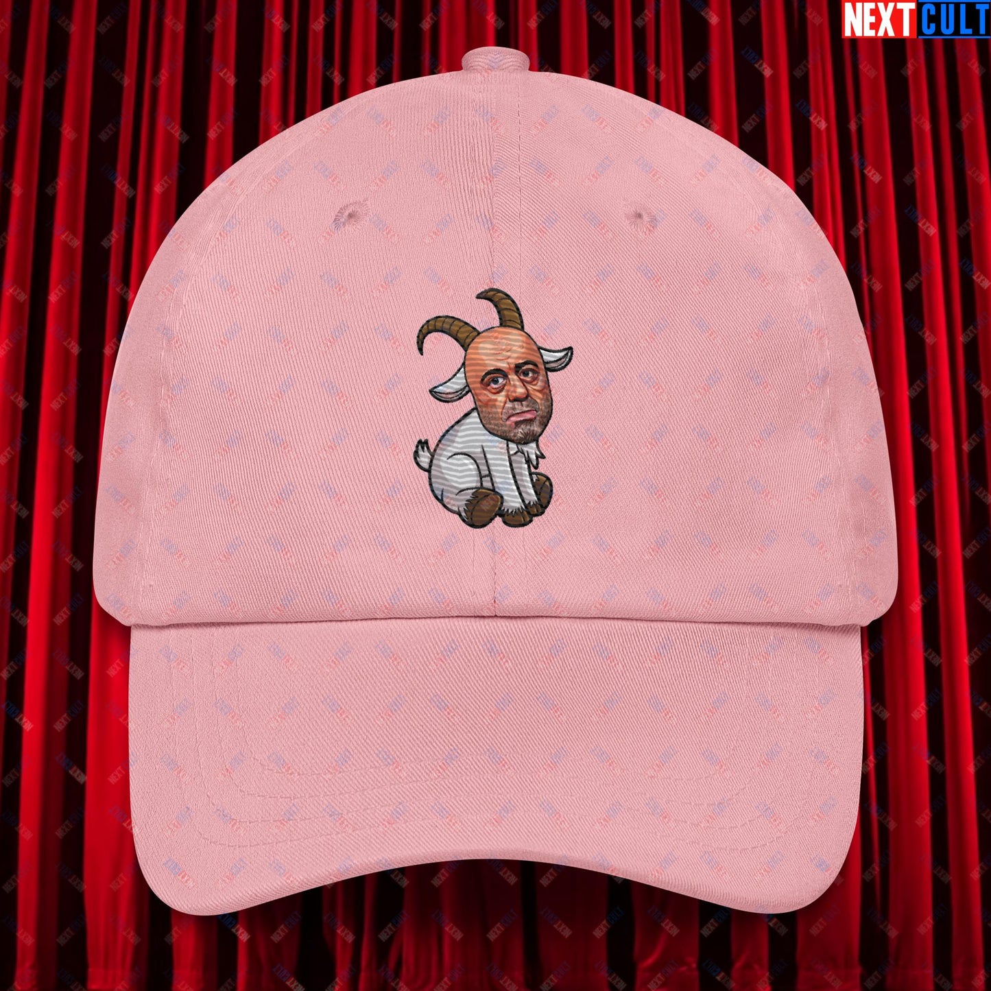 Joe Rogan G.O.A.T. Greatest of All Time Funny Podcast Stand-up Comedy Dad hat Pink Hats G.O.A.T. Joe Rogan Podcasts Stand-up Comedy Next Cult Brand