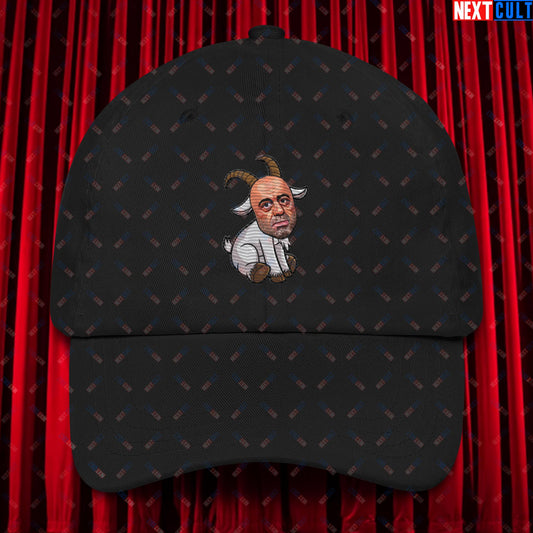 Joe Rogan G.O.A.T. Greatest of All Time Funny Podcast Stand-up Comedy Dad hat Black Hats G.O.A.T. Joe Rogan Podcasts Stand-up Comedy Next Cult Brand
