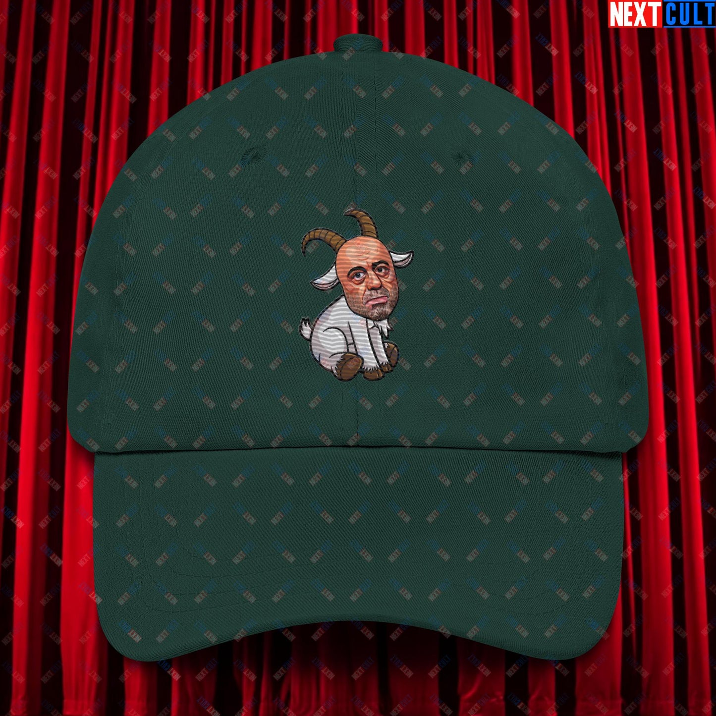 Joe Rogan G.O.A.T. Greatest of All Time Funny Podcast Stand-up Comedy Dad hat Spruce Hats G.O.A.T. Joe Rogan Podcasts Stand-up Comedy Next Cult Brand
