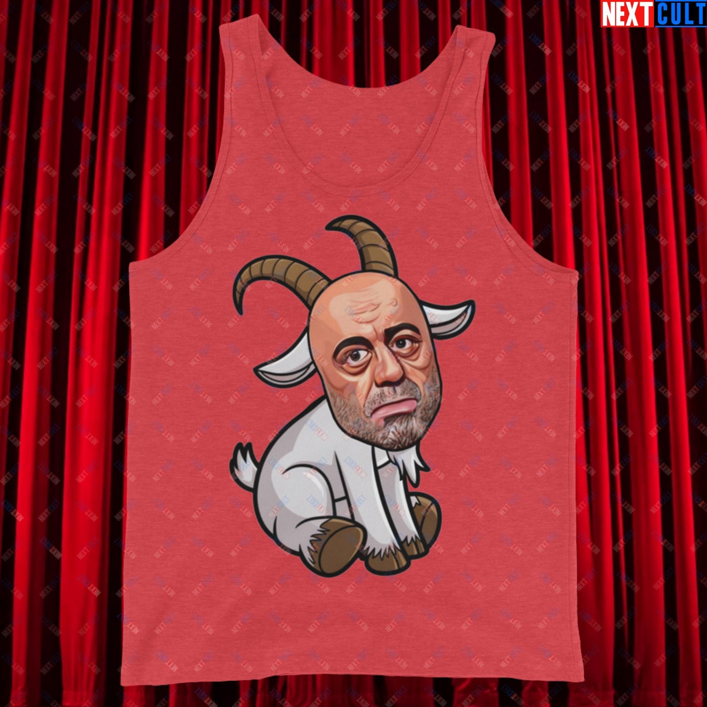 Joe Rogan G.O.A.T. Greatest of All Time Funny Podcast Stand-up Comedy Tank Top Red Triblend Tank Tops G.O.A.T. Joe Rogan Podcasts Stand-up Comedy Next Cult Brand