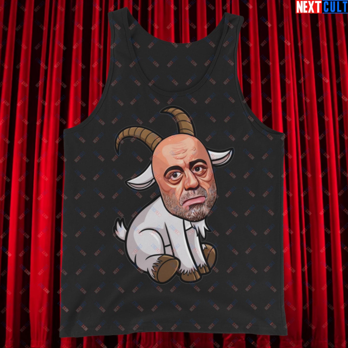 Joe Rogan G.O.A.T. Greatest of All Time Funny Podcast Stand-up Comedy Tank Top Black Tank Tops G.O.A.T. Joe Rogan Podcasts Stand-up Comedy Next Cult Brand