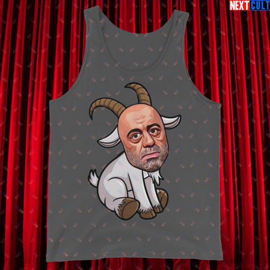 Joe Rogan G.O.A.T. Greatest of All Time Funny Podcast Stand-up Comedy Tank Top Asphalt Tank Tops G.O.A.T. Joe Rogan Podcasts Stand-up Comedy Next Cult Brand