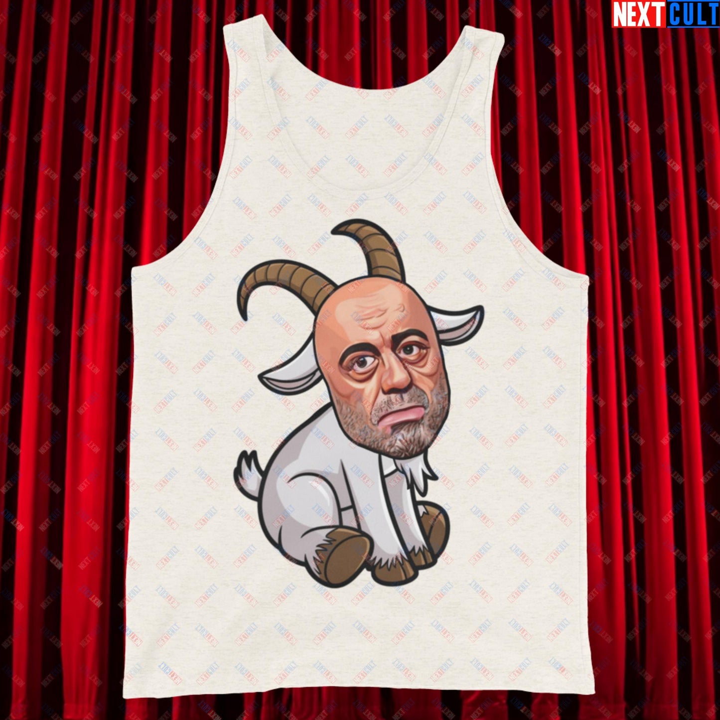 Joe Rogan G.O.A.T. Greatest of All Time Funny Podcast Stand-up Comedy Tank Top Oatmeal Triblend Tank Tops G.O.A.T. Joe Rogan Podcasts Stand-up Comedy Next Cult Brand