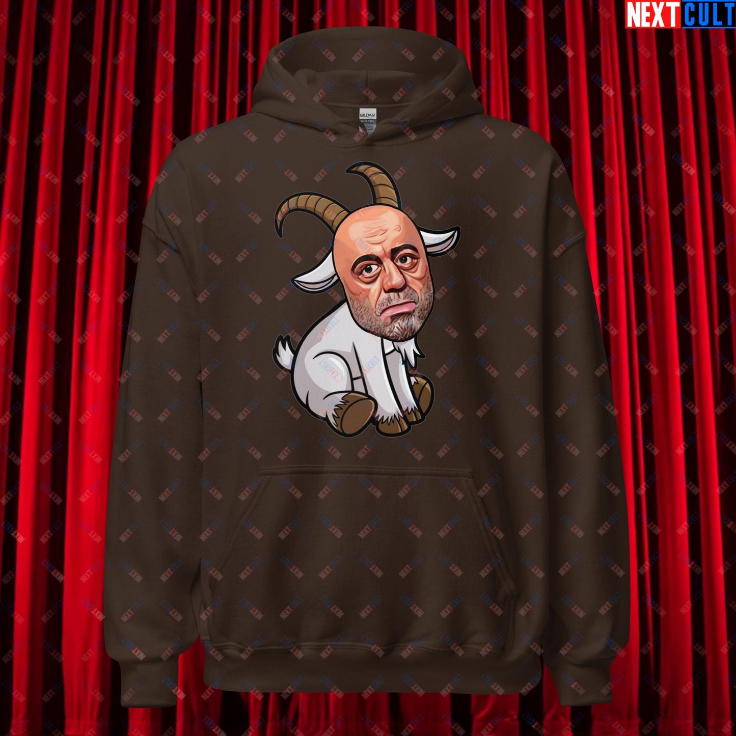 Joe Rogan G.O.A.T. Greatest of All Time Funny Podcast Stand-up Comedy Unisex Hoodie Dark Chocolate Hoodies G.O.A.T. Joe Rogan Podcasts Stand-up Comedy Next Cult Brand
