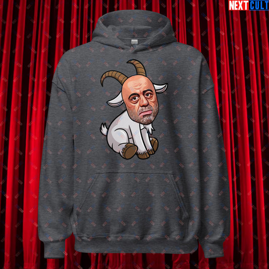 Joe Rogan G.O.A.T. Greatest of All Time Funny Podcast Stand-up Comedy Unisex Hoodie Dark Heather Hoodies G.O.A.T. Joe Rogan Podcasts Stand-up Comedy Next Cult Brand