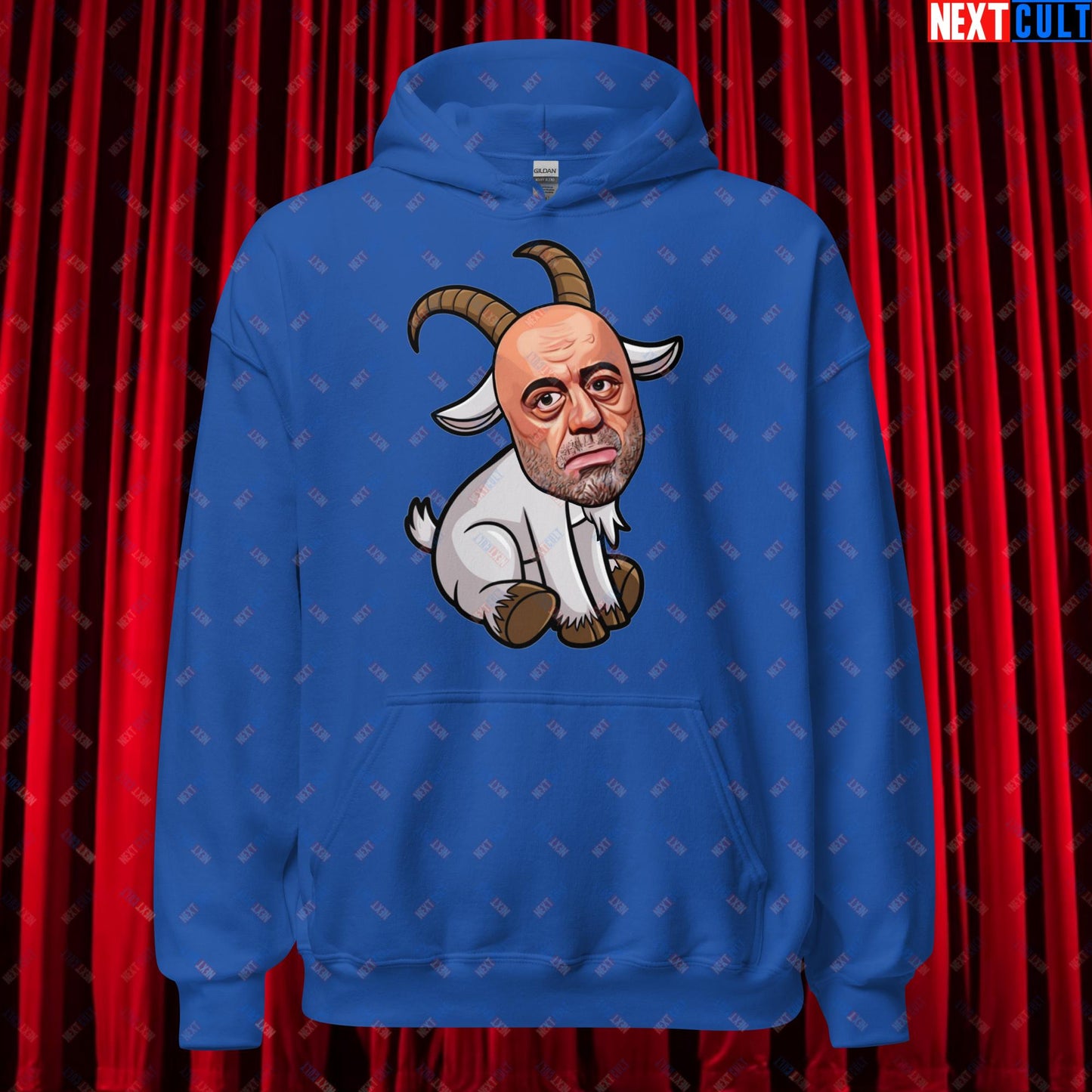 Joe Rogan G.O.A.T. Greatest of All Time Funny Podcast Stand-up Comedy Unisex Hoodie Royal Hoodies G.O.A.T. Joe Rogan Podcasts Stand-up Comedy Next Cult Brand