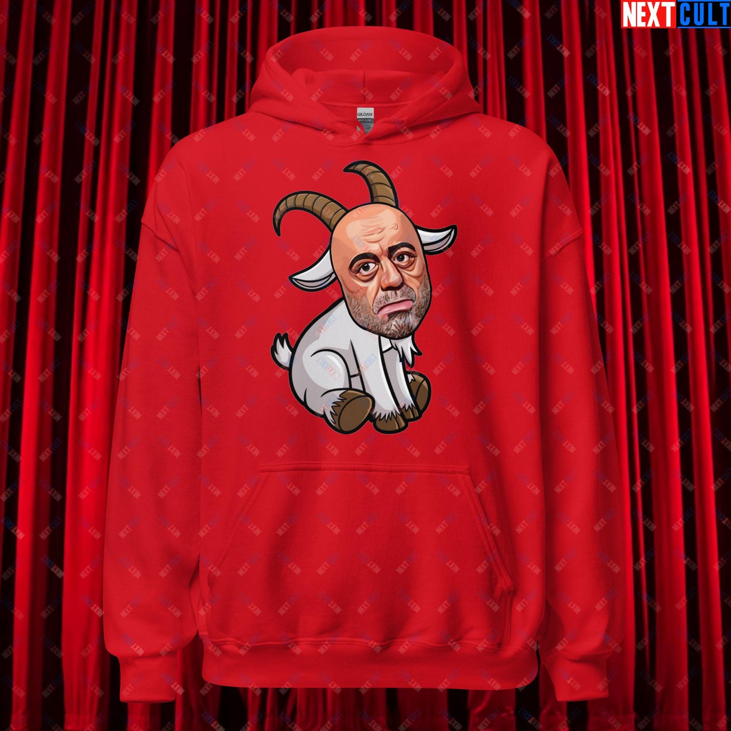 Joe Rogan G.O.A.T. Greatest of All Time Funny Podcast Stand-up Comedy Unisex Hoodie Red Hoodies G.O.A.T. Joe Rogan Podcasts Stand-up Comedy Next Cult Brand