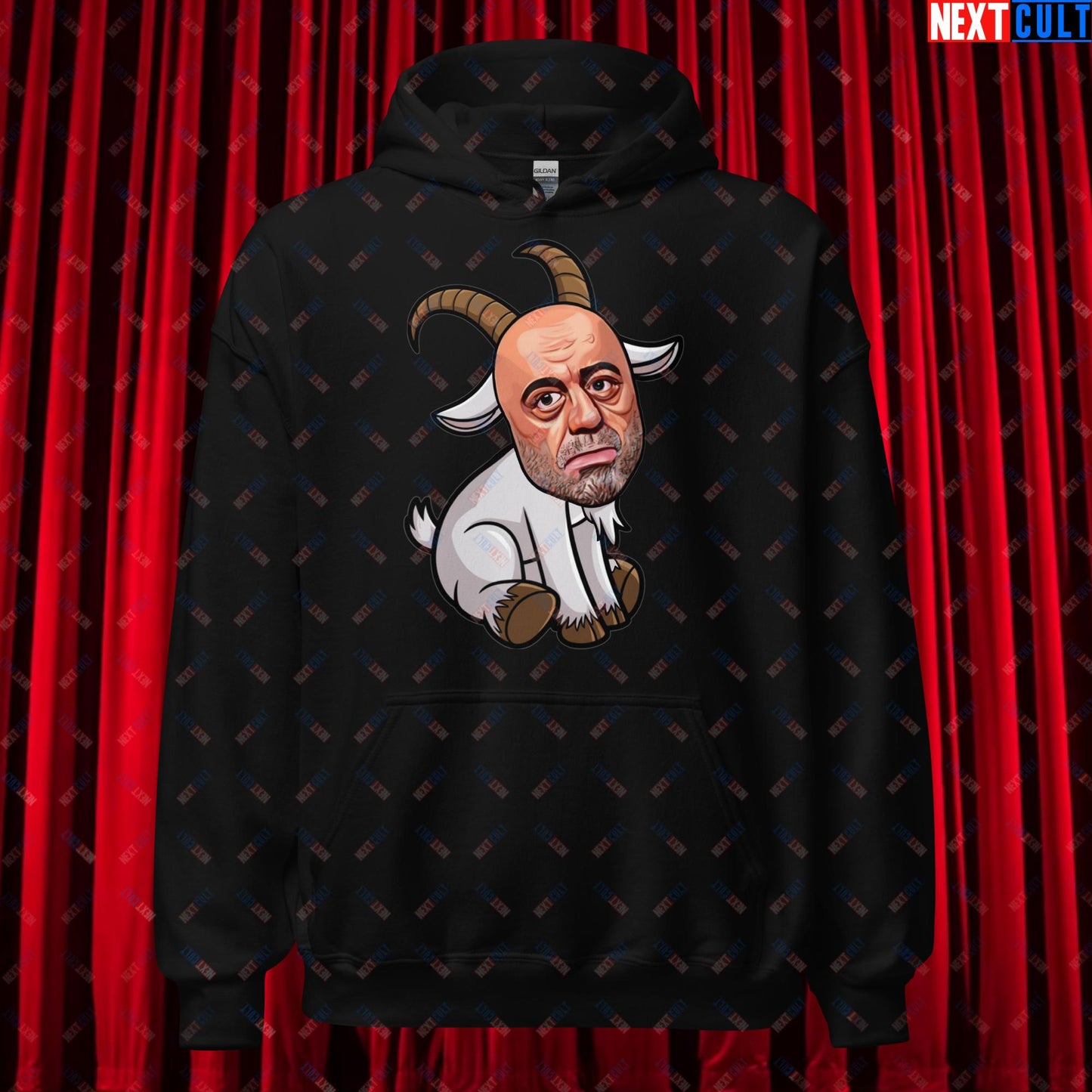 Joe Rogan G.O.A.T. Greatest of All Time Funny Podcast Stand-up Comedy Unisex Hoodie Black Hoodies G.O.A.T. Joe Rogan Podcasts Stand-up Comedy Next Cult Brand
