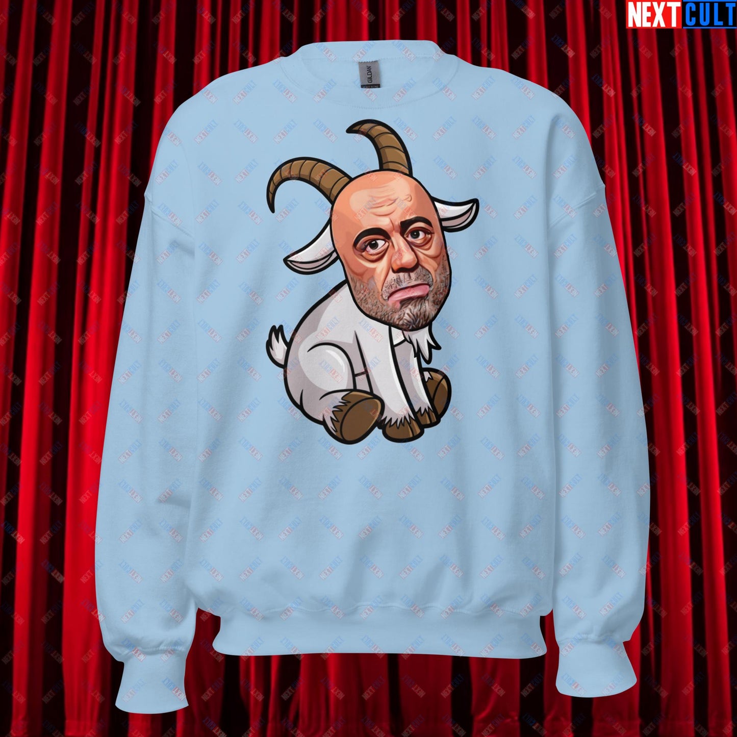 Joe Rogan G.O.A.T. Greatest of All Time Funny Podcast Stand-up Comedy Unisex Sweatshirt Light Blue Sweatshirts G.O.A.T. Joe Rogan Podcasts Stand-up Comedy Next Cult Brand