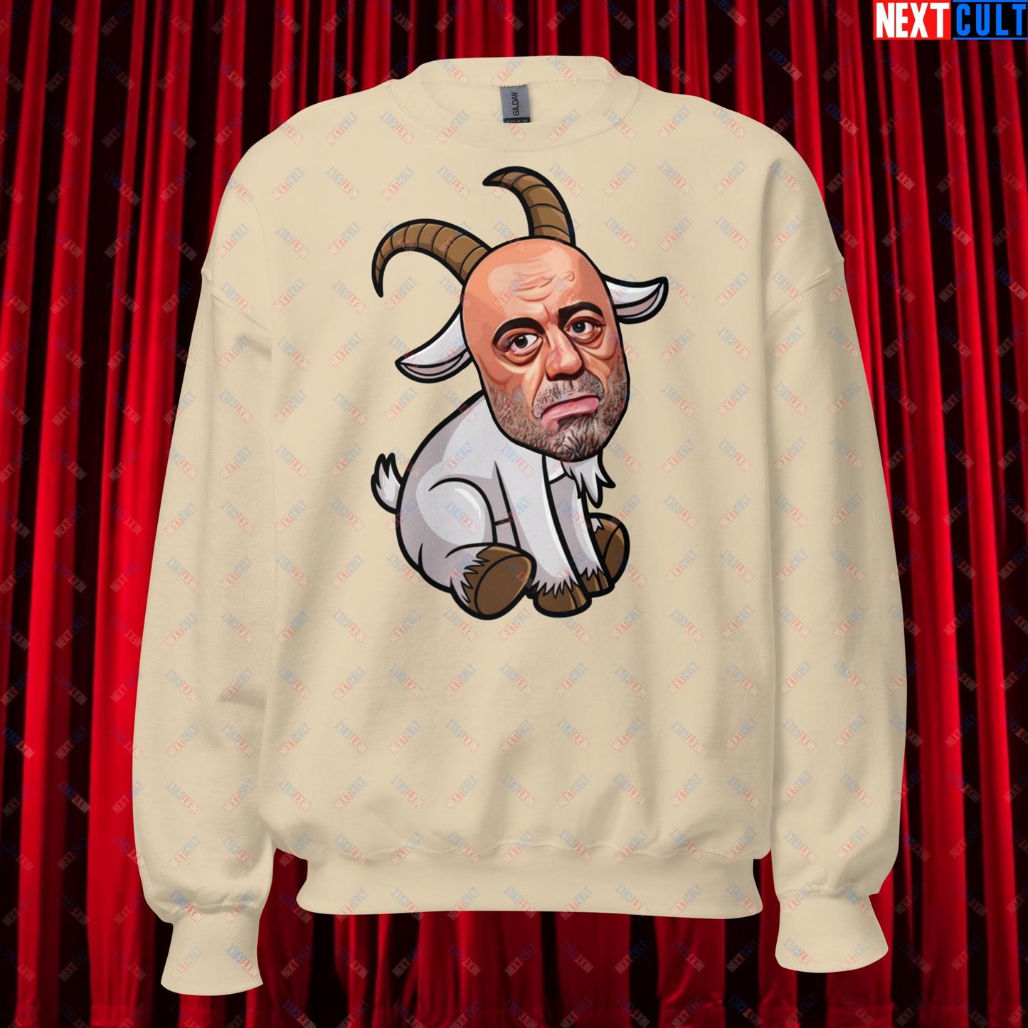 Joe Rogan G.O.A.T. Greatest of All Time Funny Podcast Stand-up Comedy Unisex Sweatshirt Sand Sweatshirts G.O.A.T. Joe Rogan Podcasts Stand-up Comedy Next Cult Brand