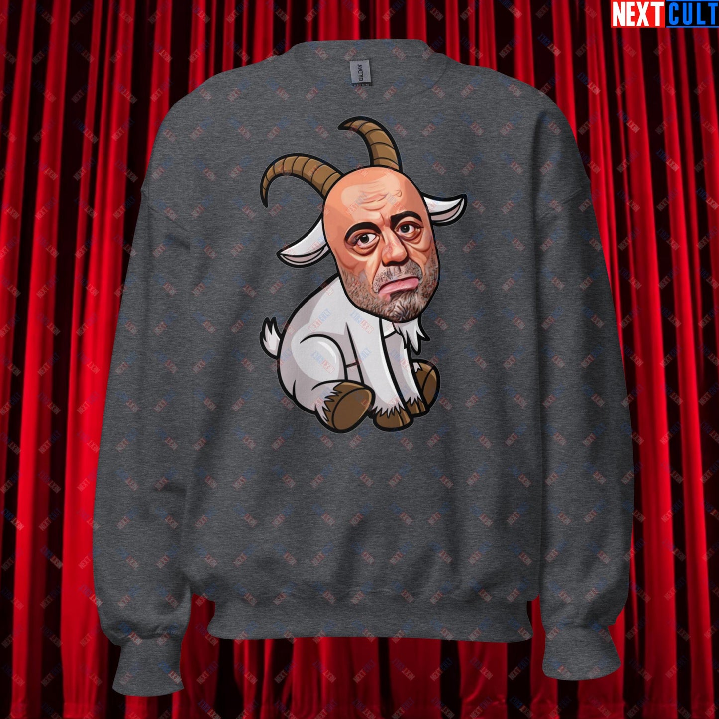 Joe Rogan G.O.A.T. Greatest of All Time Funny Podcast Stand-up Comedy Unisex Sweatshirt Dark Heather Sweatshirts G.O.A.T. Joe Rogan Podcasts Stand-up Comedy Next Cult Brand