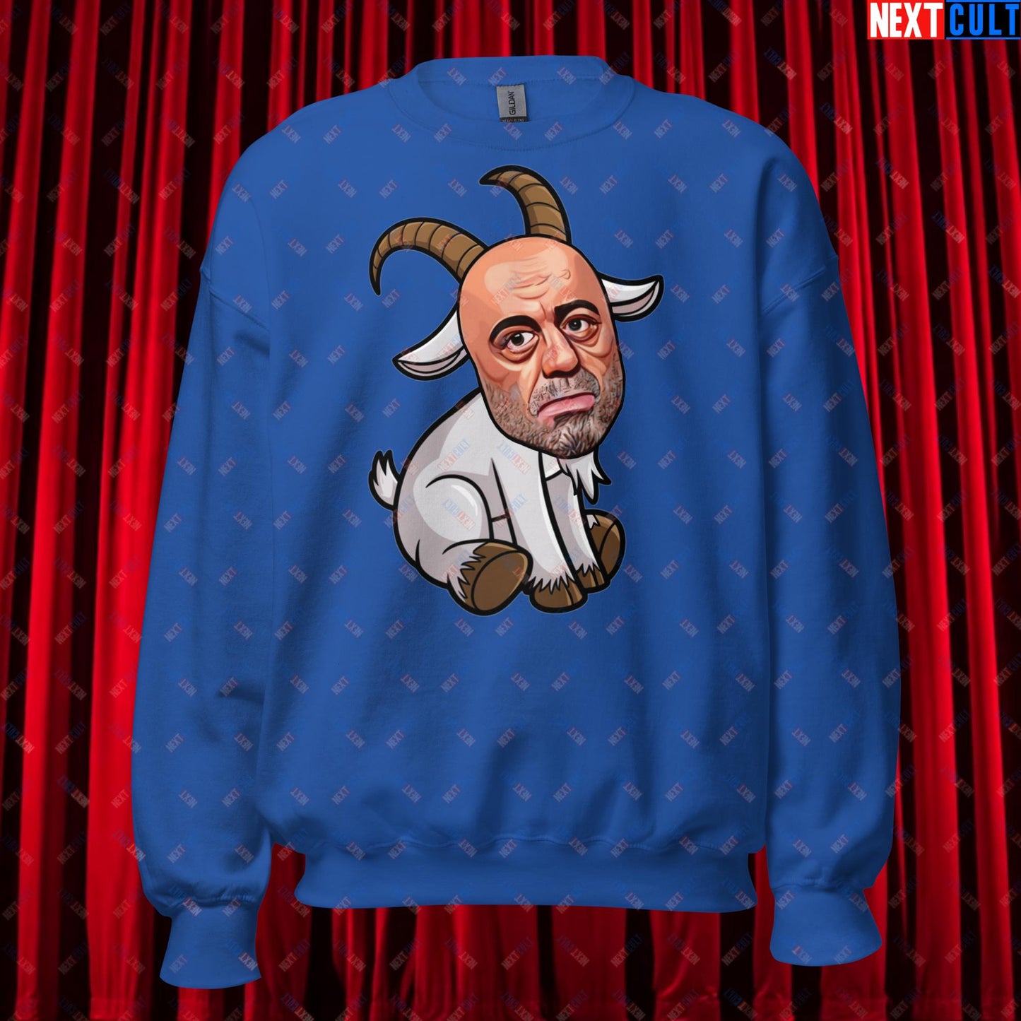 Joe Rogan G.O.A.T. Greatest of All Time Funny Podcast Stand-up Comedy Unisex Sweatshirt Royal Sweatshirts G.O.A.T. Joe Rogan Podcasts Stand-up Comedy Next Cult Brand