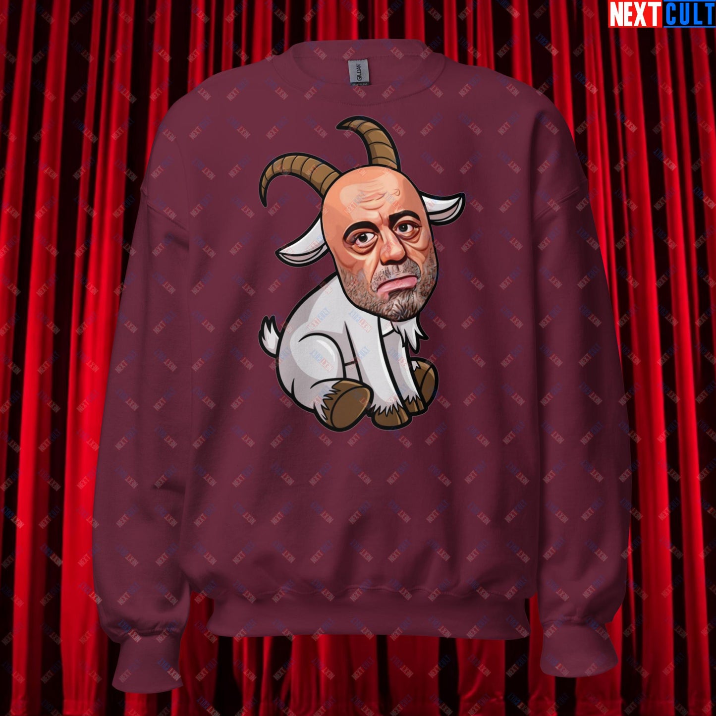 Joe Rogan G.O.A.T. Greatest of All Time Funny Podcast Stand-up Comedy Unisex Sweatshirt Maroon Sweatshirts G.O.A.T. Joe Rogan Podcasts Stand-up Comedy Next Cult Brand
