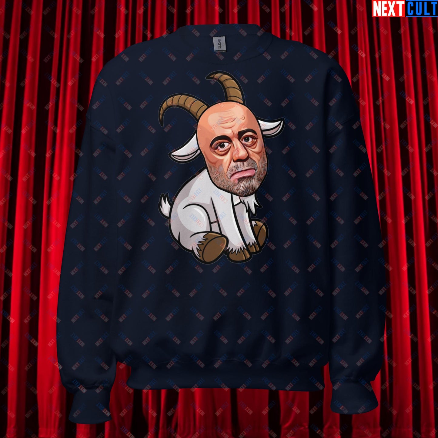 Joe Rogan G.O.A.T. Greatest of All Time Funny Podcast Stand-up Comedy Unisex Sweatshirt Navy Sweatshirts G.O.A.T. Joe Rogan Podcasts Stand-up Comedy Next Cult Brand