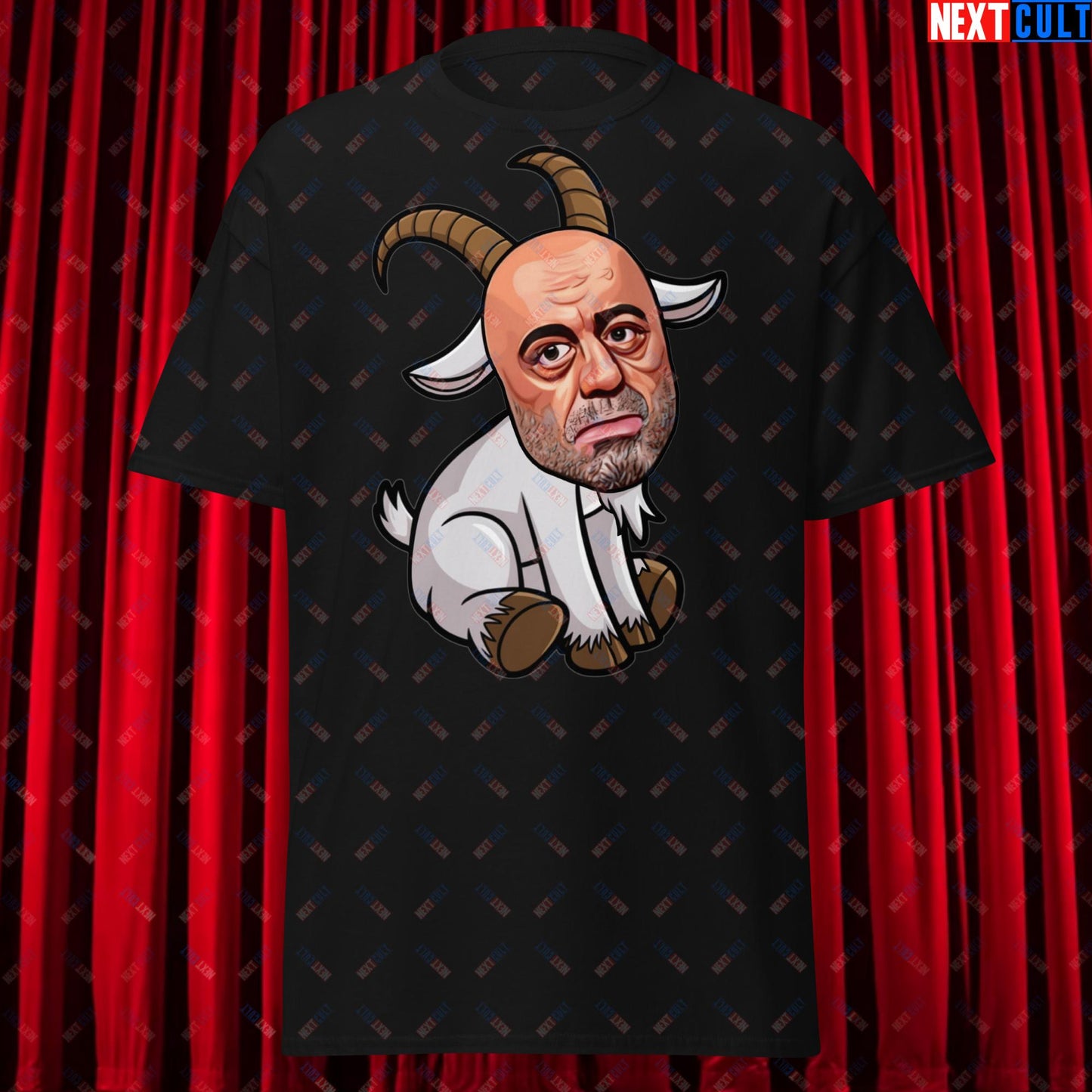 Joe Rogan G.O.A.T. Greatest of All Time Funny Podcast Stand-up Comedy Unisex tee Black T-shirts G.O.A.T. Joe Rogan Podcasts Stand-up Comedy Next Cult Brand
