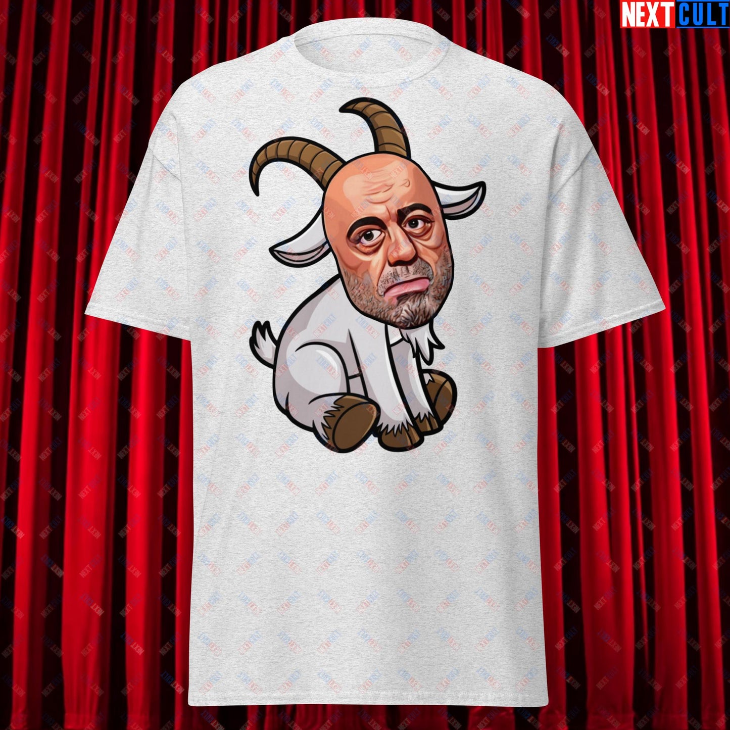 Joe Rogan G.O.A.T. Greatest of All Time Funny Podcast Stand-up Comedy Unisex tee Ash T-shirts G.O.A.T. Joe Rogan Podcasts Stand-up Comedy Next Cult Brand