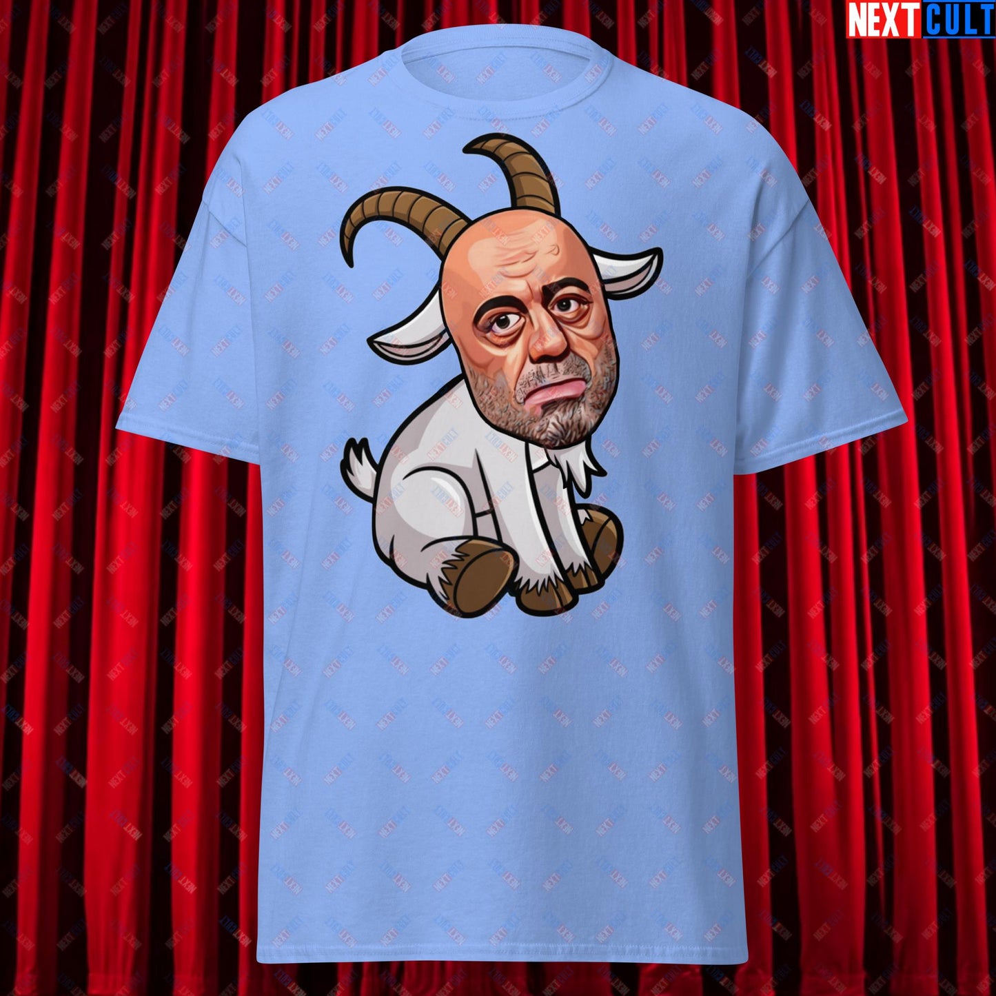 Joe Rogan G.O.A.T. Greatest of All Time Funny Podcast Stand-up Comedy Unisex tee Carolina Blue T-shirts G.O.A.T. Joe Rogan Podcasts Stand-up Comedy Next Cult Brand