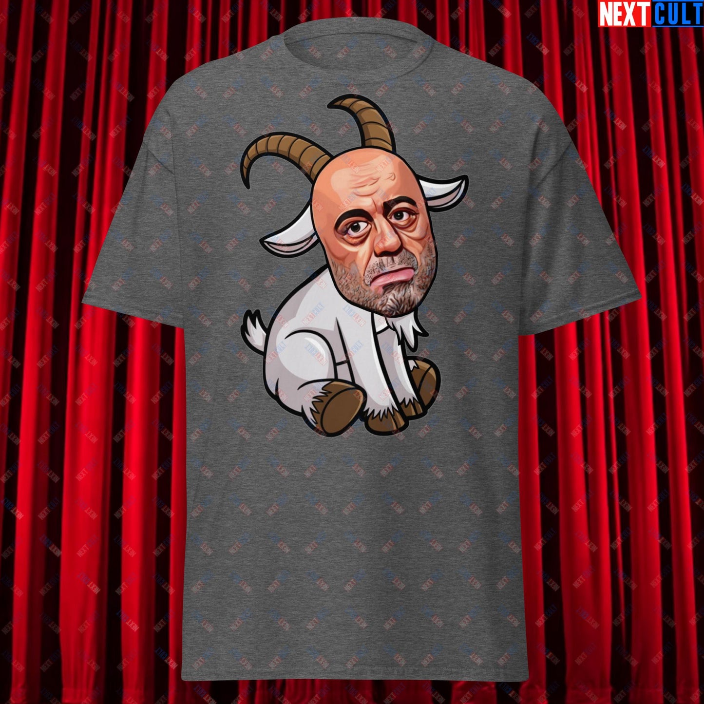 Joe Rogan G.O.A.T. Greatest of All Time Funny Podcast Stand-up Comedy Unisex tee Dark Heather T-shirts G.O.A.T. Joe Rogan Podcasts Stand-up Comedy Next Cult Brand