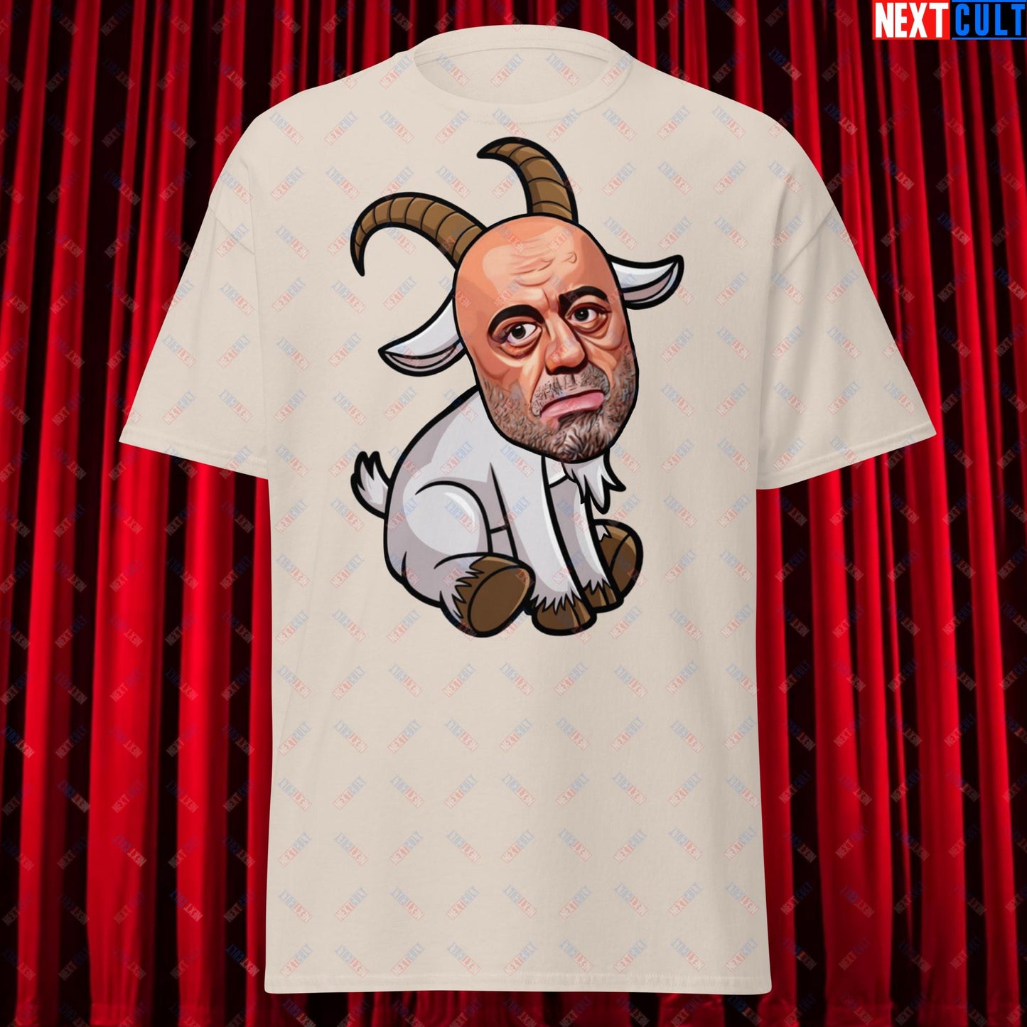 Joe Rogan G.O.A.T. Greatest of All Time Funny Podcast Stand-up Comedy Unisex tee Natural T-shirts G.O.A.T. Joe Rogan Podcasts Stand-up Comedy Next Cult Brand