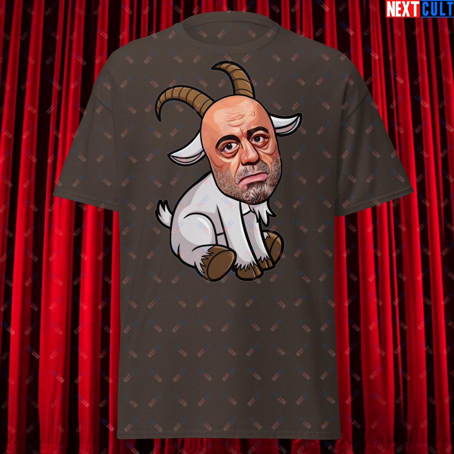 Joe Rogan G.O.A.T. Greatest of All Time Funny Podcast Stand-up Comedy Unisex tee Dark Chocolate T-shirts G.O.A.T. Joe Rogan Podcasts Stand-up Comedy Next Cult Brand