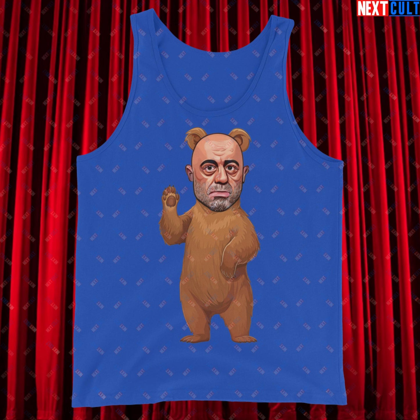 Joe Rogan Grizzly Bear Rogie Bear Funny JRE Podcast Tank Top True Royal Tank Tops Joe Rogan Podcasts Stand-up Comedy Next Cult Brand