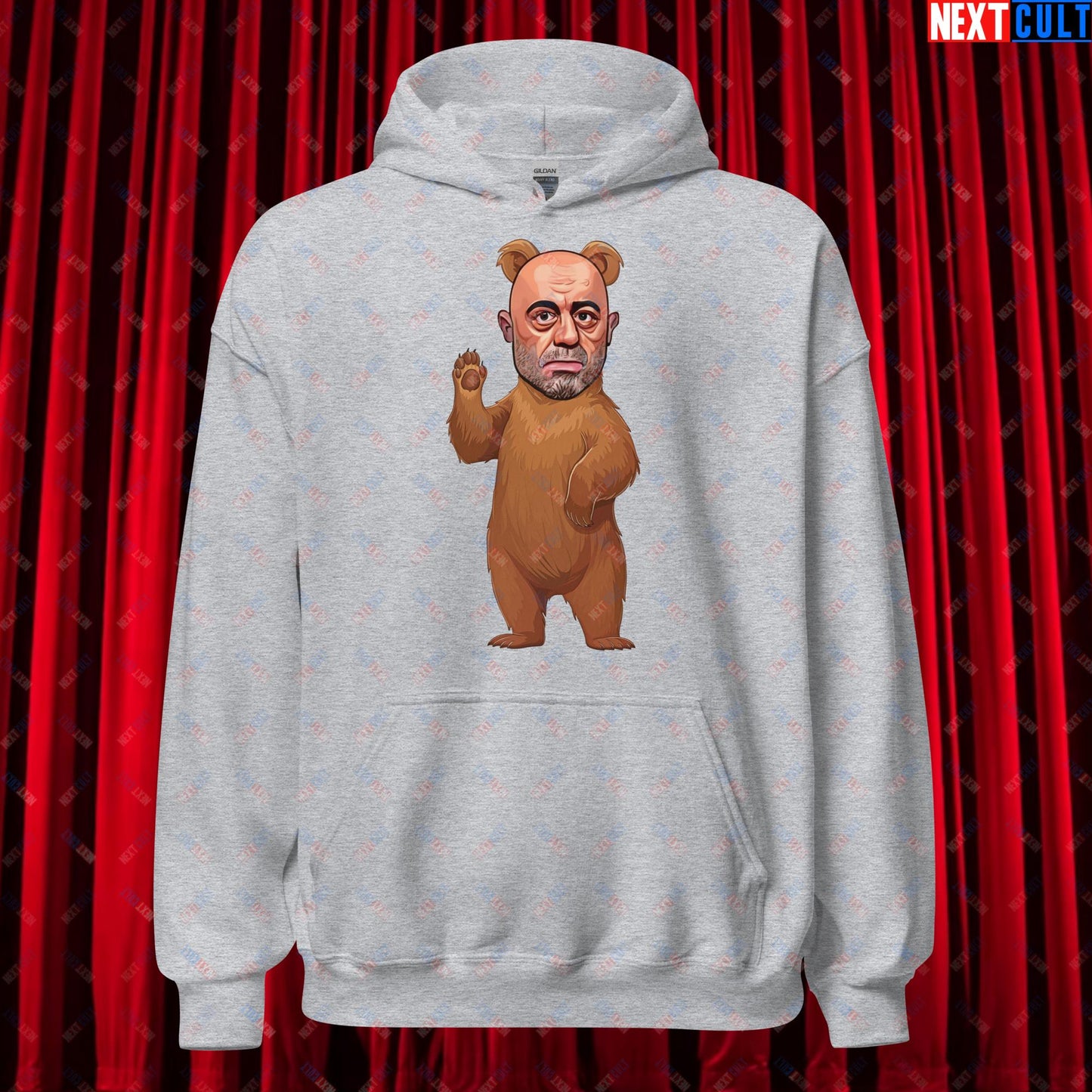 Joe Rogan Grizzly Bear Rogie Bear Funny JRE Podcast Unisex Hoodie Sport Grey Hoodies Joe Rogan Podcasts Stand-up Comedy Next Cult Brand
