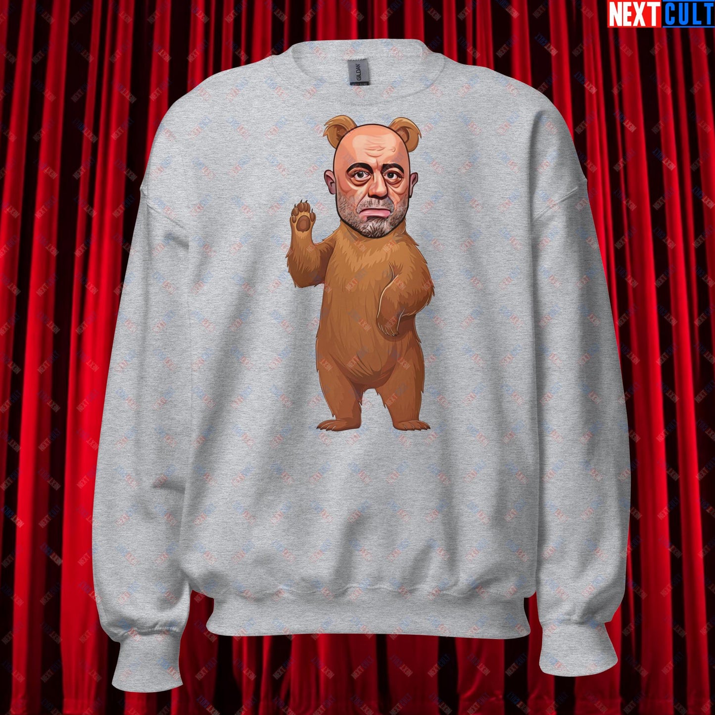 Joe Rogan Grizzly Bear Rogie Bear Funny JRE Podcast Unisex Sweatshirt Sport Grey Sweatshirts Joe Rogan Podcasts Stand-up Comedy Next Cult Brand