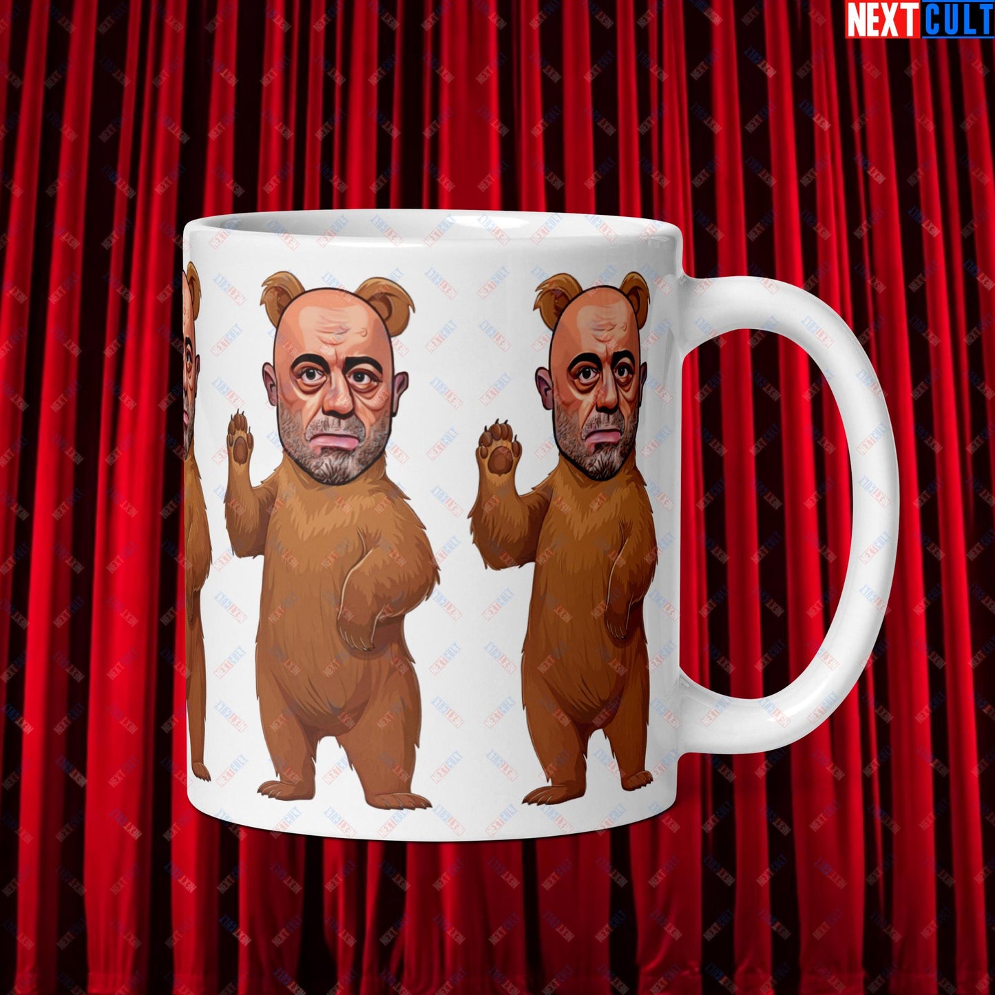 Joe Rogan Grizzly Bear Rogie Bear Funny JRE Podcast White glossy mug Default Title Mugs Joe Rogan Podcasts Stand-up Comedy Next Cult Brand