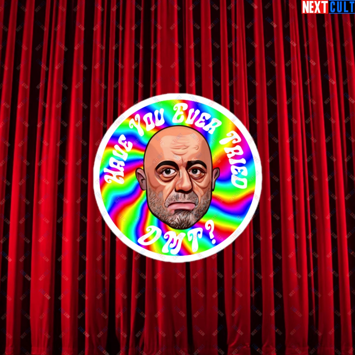Joe Rogan Have You Ever Tried DMT Funny JRE Podcast Bubble-free stickers 3″×3″ Stickers Joe Rogan Podcasts Stand-up Comedy Next Cult Brand