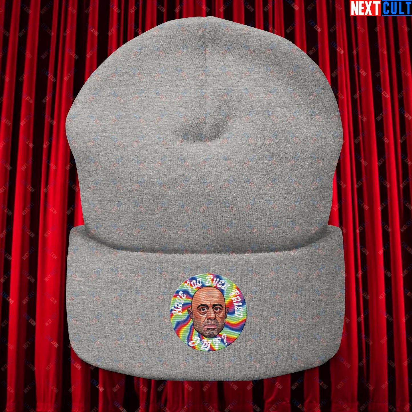 Joe Rogan Have You Ever Tried DMT Funny JRE Podcast Cuffed Beanie Heather Grey Hats Joe Rogan Podcasts Stand-up Comedy Next Cult Brand