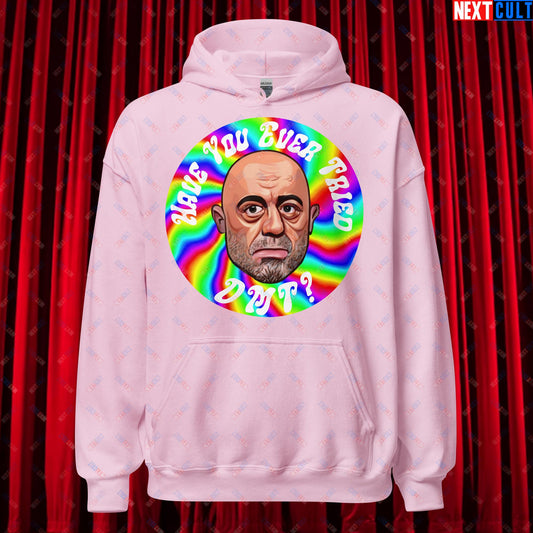 Joe Rogan Have You Ever Tried DMT Funny JRE Podcast Unisex Hoodie Light Pink Hoodies Joe Rogan Podcasts Stand-up Comedy Next Cult Brand
