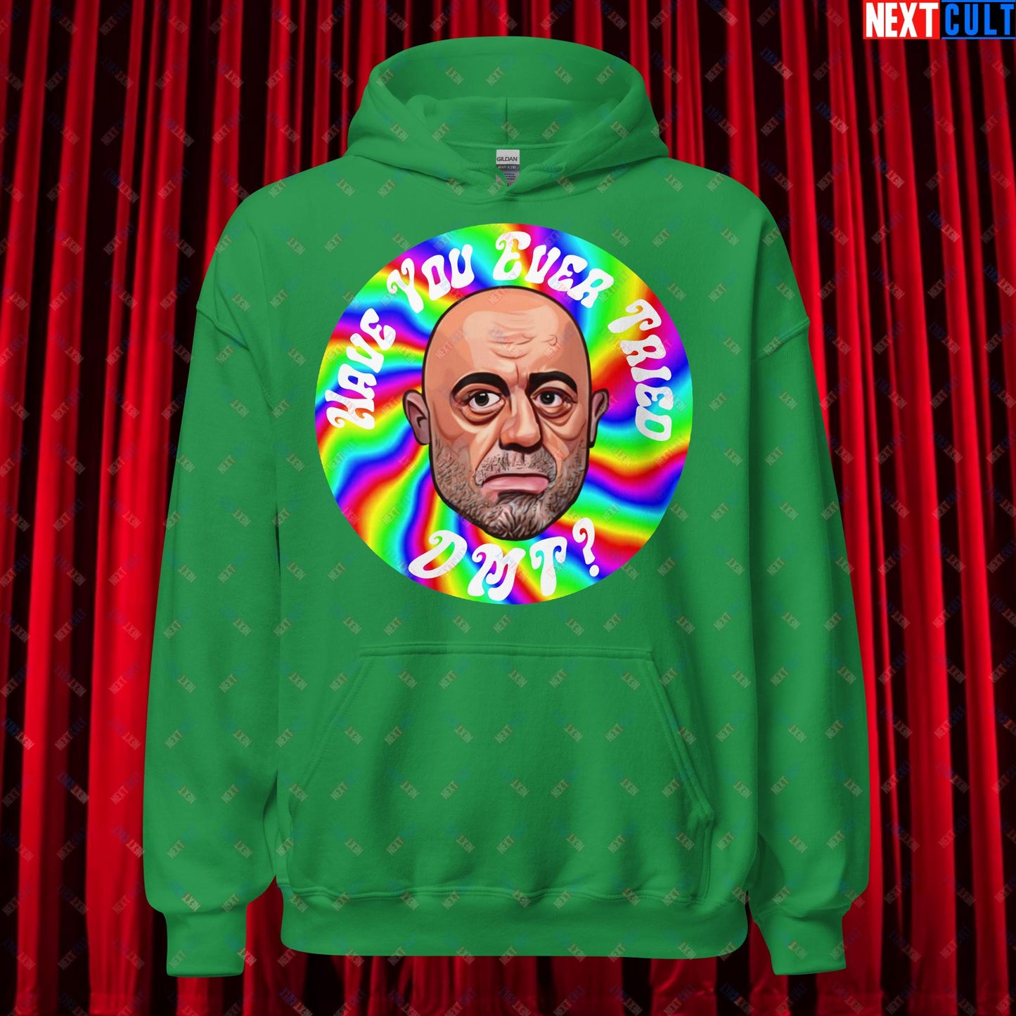 Joe Rogan Have You Ever Tried DMT Funny JRE Podcast Unisex Hoodie Irish Green Hoodies Joe Rogan Podcasts Stand-up Comedy Next Cult Brand