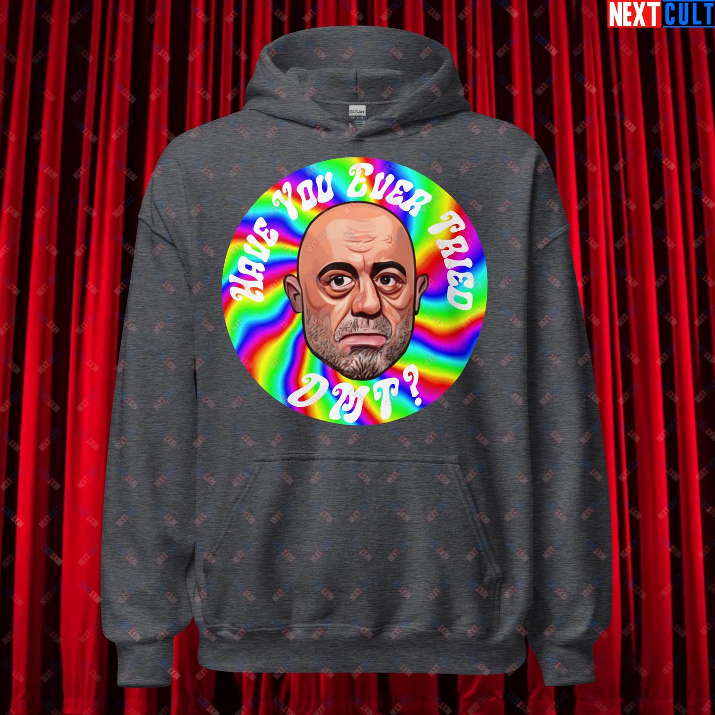 Joe Rogan Have You Ever Tried DMT Funny JRE Podcast Unisex Hoodie Dark Heather Hoodies Joe Rogan Podcasts Stand-up Comedy Next Cult Brand