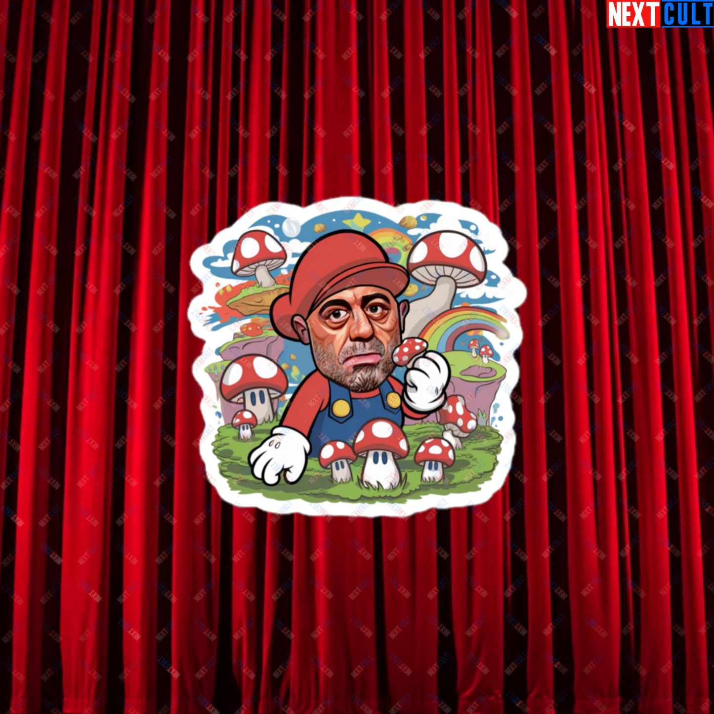 Joe Rogan Psilocybin Mushroom Funny Super Mario Magic Shrooms JRE Podcast Bubble-free stickers 3″×3″ Stickers Joe Rogan Podcasts Stand-up Comedy Video Games Next Cult Brand