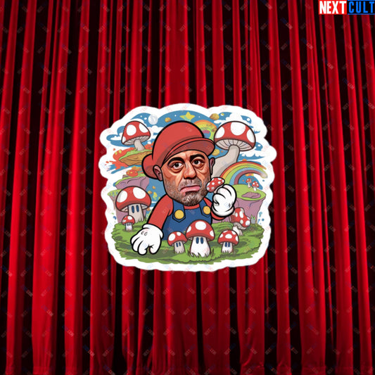Joe Rogan Psilocybin Mushroom Funny Super Mario Magic Shrooms JRE Podcast Bubble-free stickers 3″×3″ Stickers Joe Rogan Podcasts Stand-up Comedy Video Games Next Cult Brand