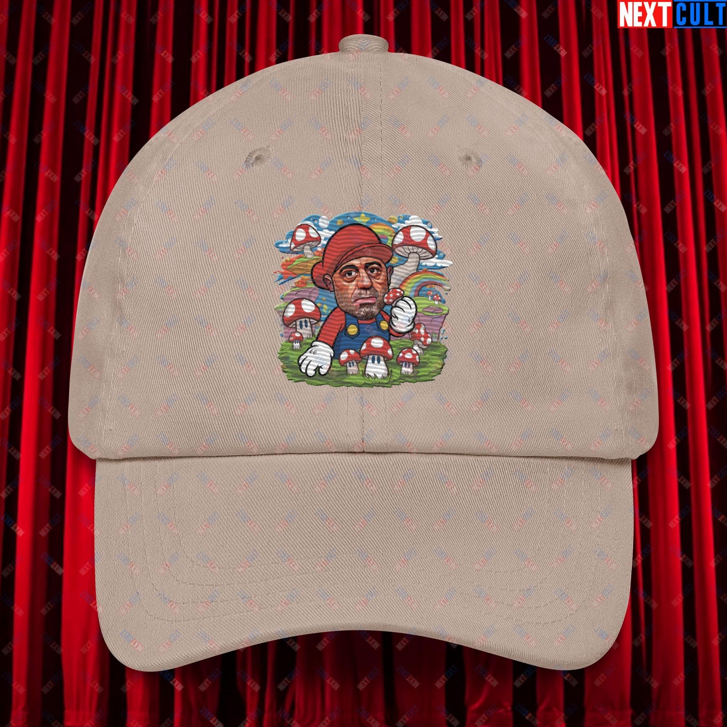 Joe Rogan Psilocybin Mushroom Funny Super Mario Magic Shrooms JRE Podcast Dad hat Stone Hats Joe Rogan Podcasts Stand-up Comedy Video Games Next Cult Brand