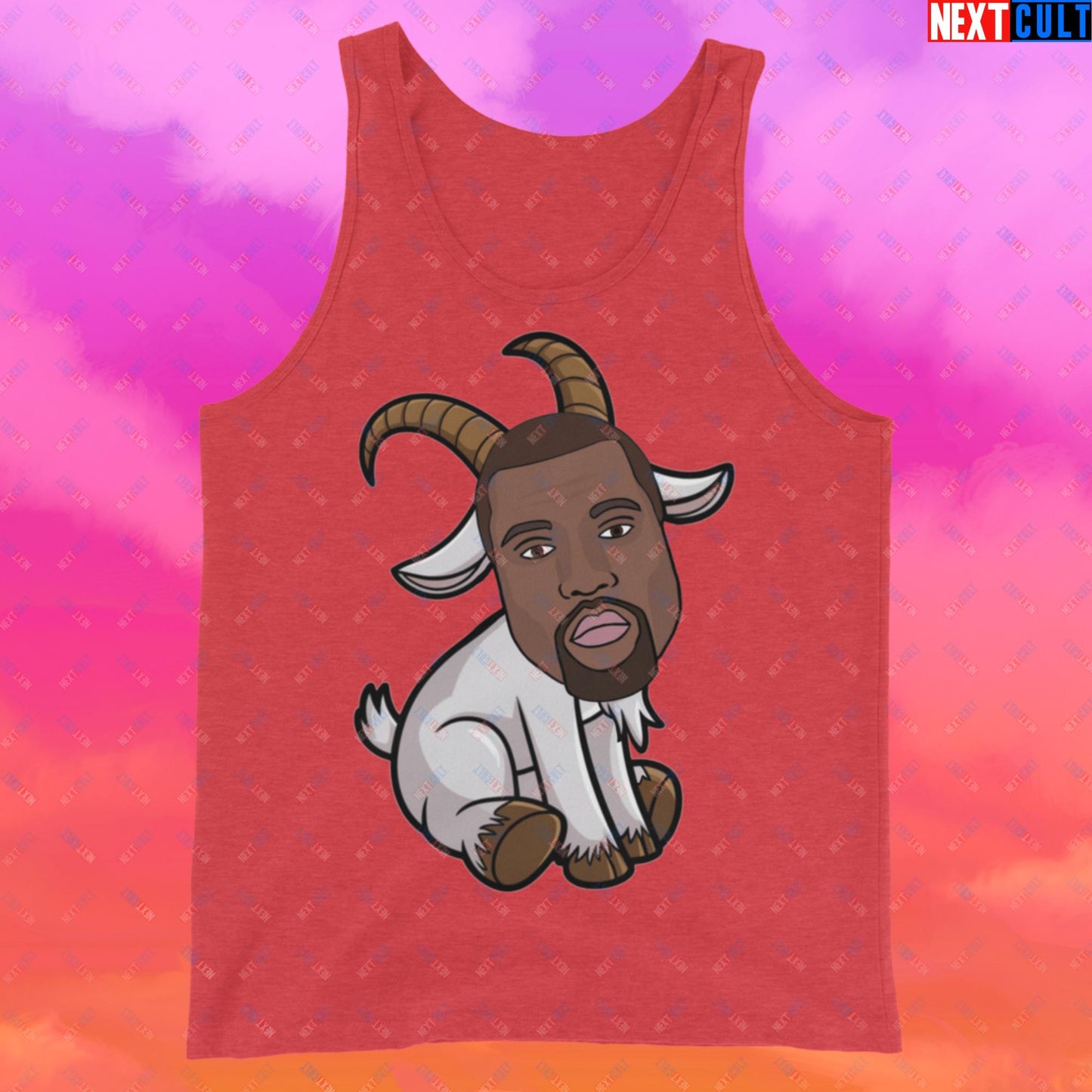 Kanye West G.O.A.T. Hip Hop Greatest of All Time Rap Music Funny Ye Tank Top Red Triblend Tank Tops G.O.A.T. Kanye West Music Next Cult Brand