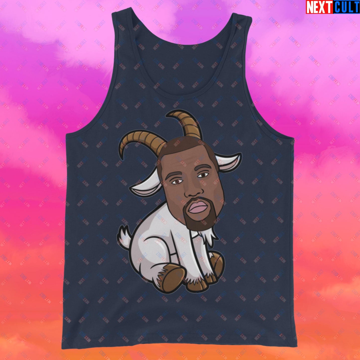 Kanye West G.O.A.T. Hip Hop Greatest of All Time Rap Music Funny Ye Tank Top Navy Tank Tops G.O.A.T. Kanye West Music Next Cult Brand