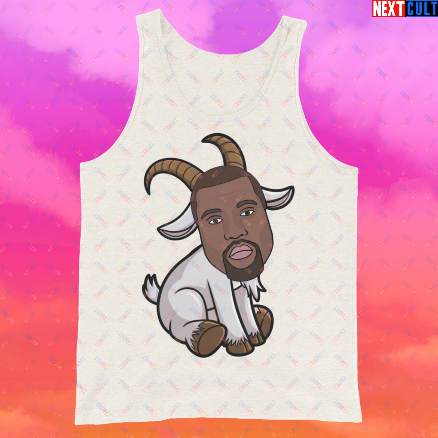 Kanye West G.O.A.T. Hip Hop Greatest of All Time Rap Music Funny Ye Tank Top Oatmeal Triblend Tank Tops G.O.A.T. Kanye West Music Next Cult Brand