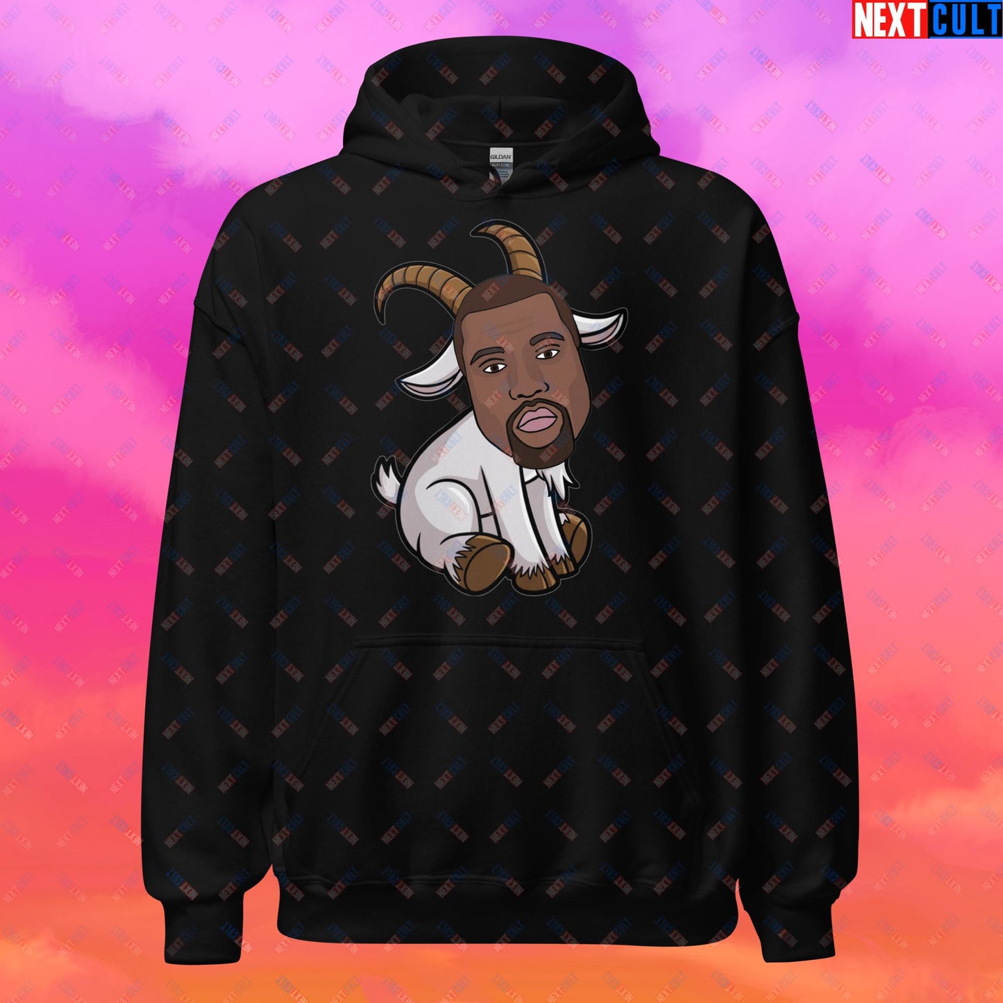 Kanye West G.O.A.T. Hip Hop Greatest of All Time Rap Music Funny Ye Unisex Hoodie Black Hoodies G.O.A.T. Kanye West Music Next Cult Brand
