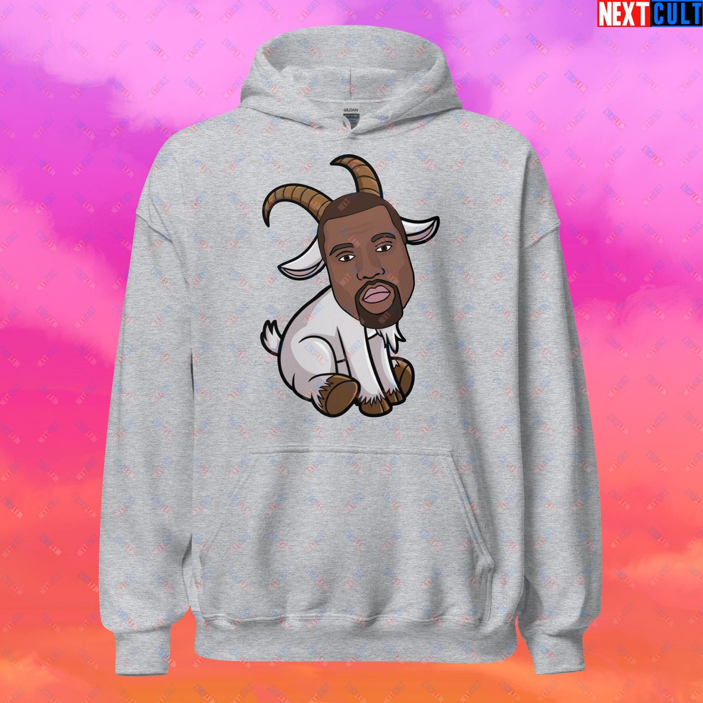 Kanye West G.O.A.T. Hip Hop Greatest of All Time Rap Music Funny Ye Unisex Hoodie Sport Grey Hoodies G.O.A.T. Kanye West Music Next Cult Brand