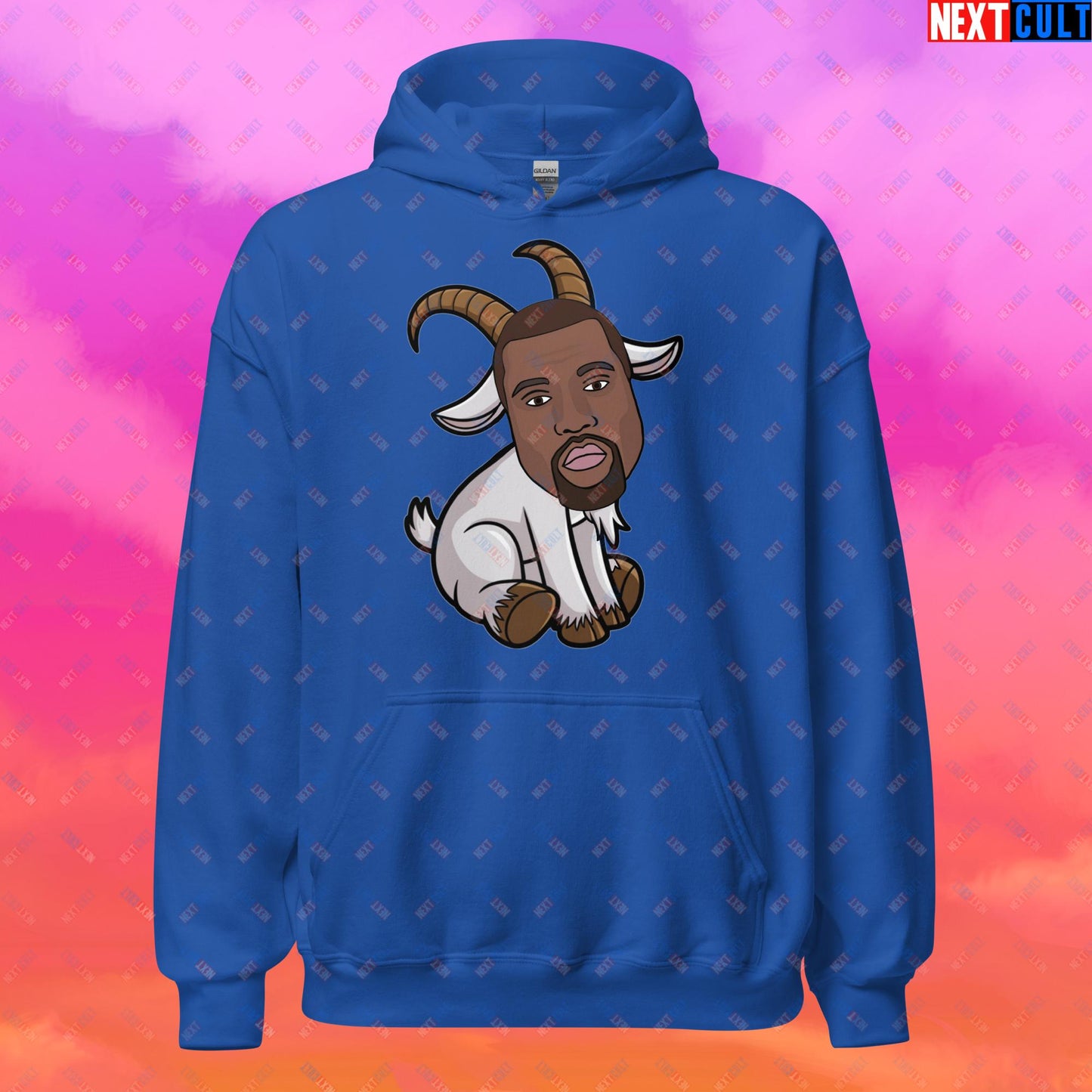 Kanye West G.O.A.T. Hip Hop Greatest of All Time Rap Music Funny Ye Unisex Hoodie Royal Hoodies G.O.A.T. Kanye West Music Next Cult Brand