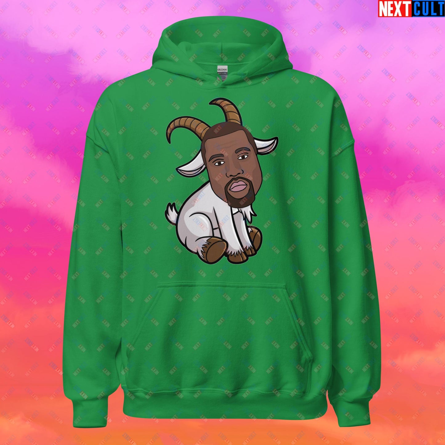 Kanye West G.O.A.T. Hip Hop Greatest of All Time Rap Music Funny Ye Unisex Hoodie Irish Green Hoodies G.O.A.T. Kanye West Music Next Cult Brand