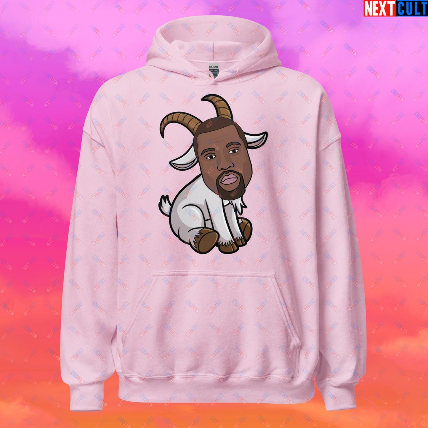 Kanye West G.O.A.T. Hip Hop Greatest of All Time Rap Music Funny Ye Unisex Hoodie Light Pink Hoodies G.O.A.T. Kanye West Music Next Cult Brand
