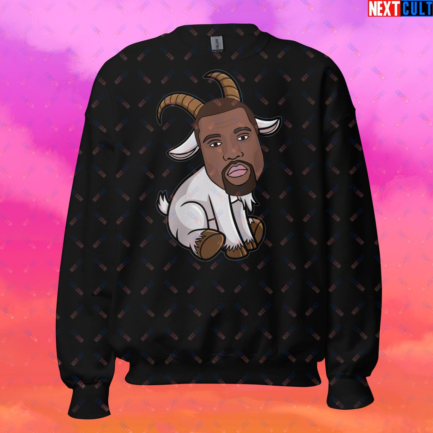 Kanye West G.O.A.T. Hip Hop Greatest of All Time Rap Music Funny Ye Unisex Sweatshirt Black Sweatshirts G.O.A.T. Kanye West Music Next Cult Brand