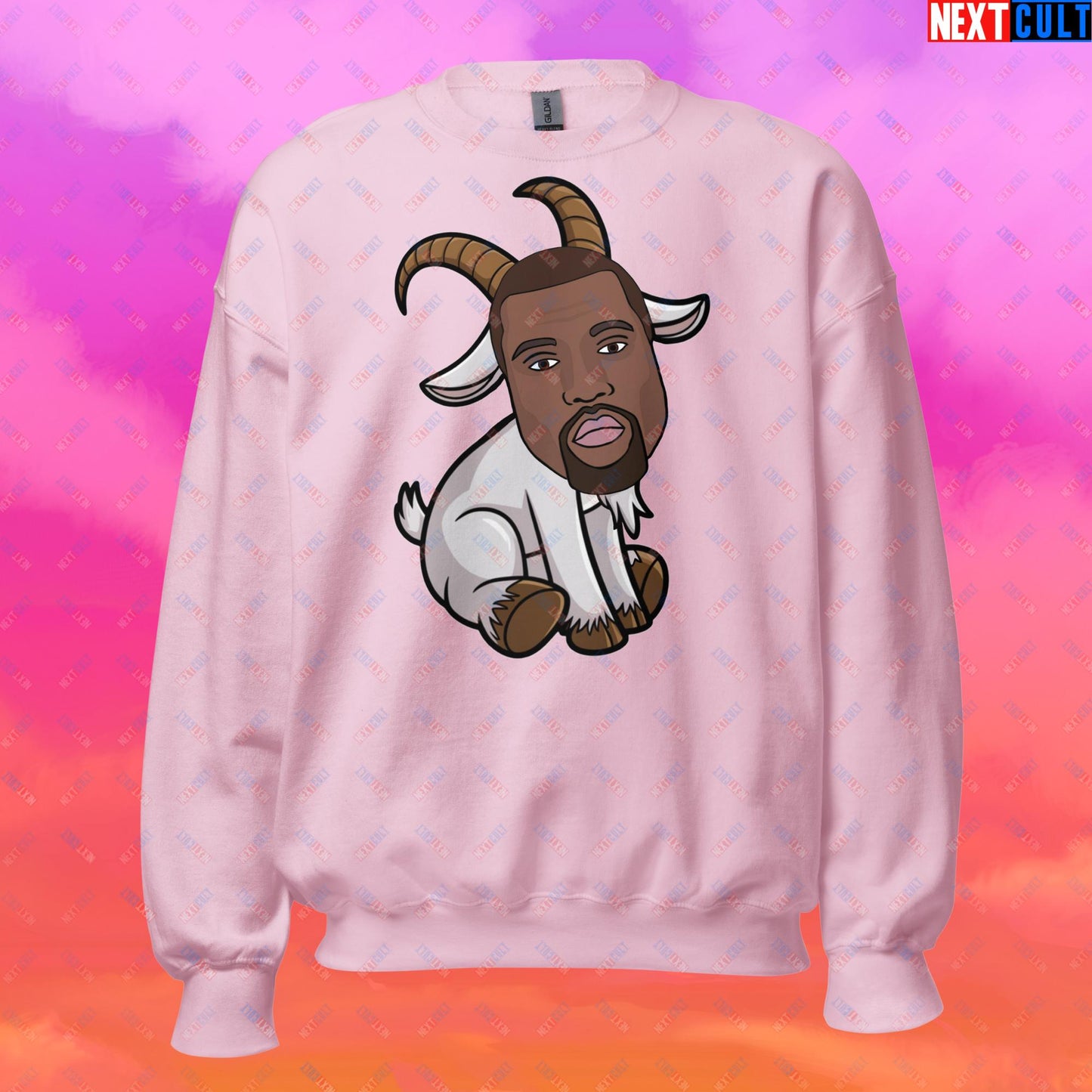 Kanye West G.O.A.T. Hip Hop Greatest of All Time Rap Music Funny Ye Unisex Sweatshirt Light Pink Sweatshirts G.O.A.T. Kanye West Music Next Cult Brand